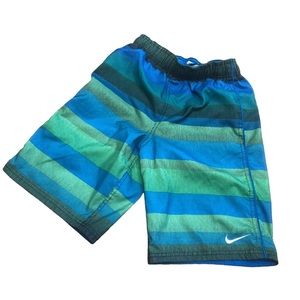 NIKE Shorts Youth Large 11-13 Blue Green Board Shorts Swimming Trunks